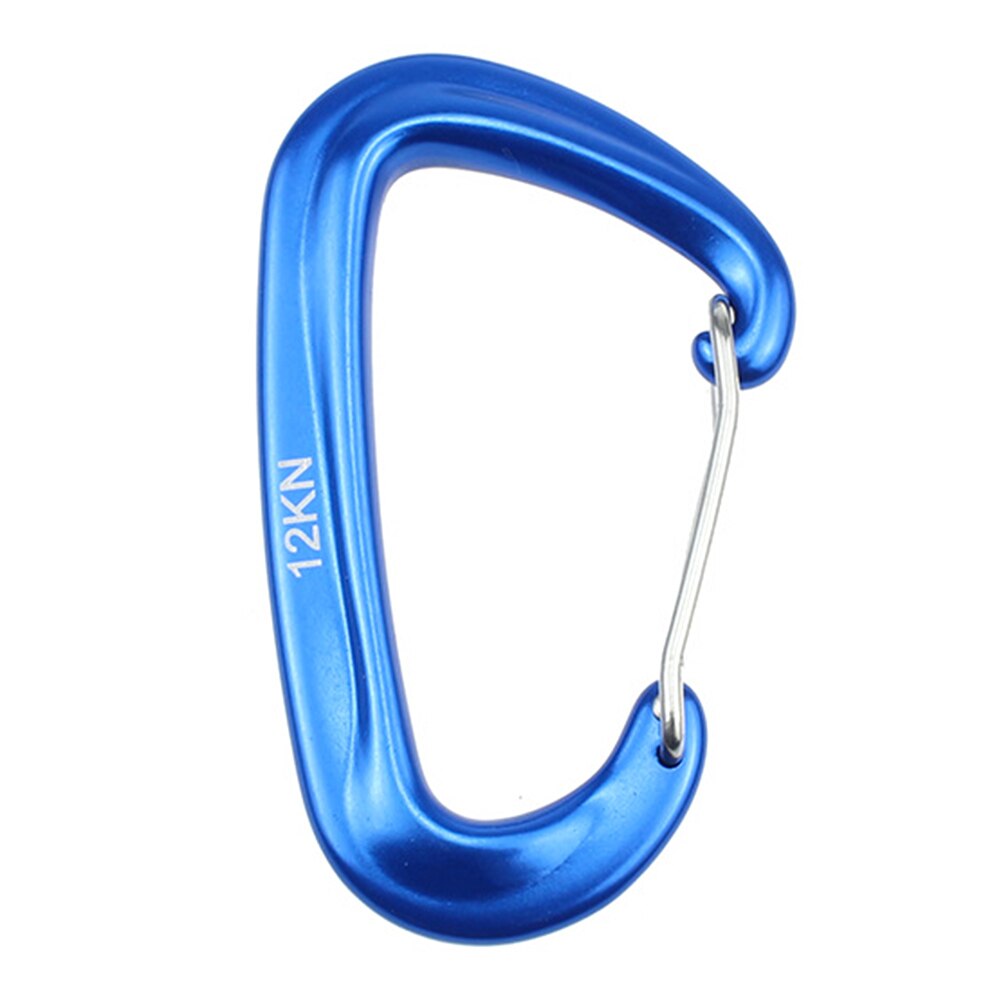 Mosquetón para acampar al aire libre, hamaca con hebilla de aluminio, gancho de aluminio, herramientas de escalada de montaña para familia, accesorios de Camping al aire libre: blue