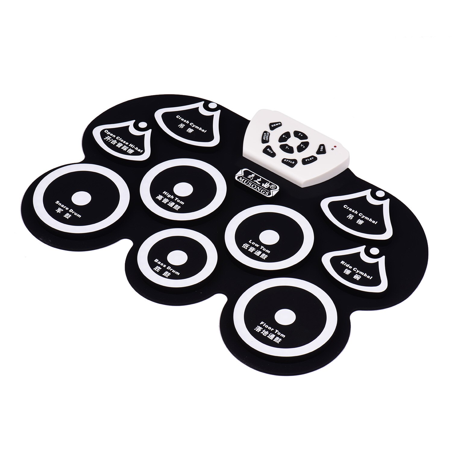 Electronic Drum Pad Kit Foldable Silicone Drum Portable Digital USB Drum with Stick and Foot Pedal
