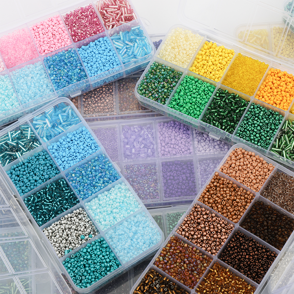 130g/set Glass Round Seed Beads Tube Loose Beads DIY Bracelet Necklace Czech Crystal For Jewelry Making Handmade Accessories