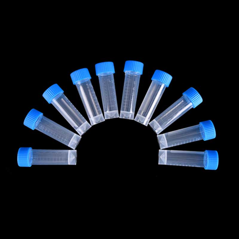 100 pces 5ml tubos de teste plástico química frascos selo tampas pacote recipiente laboratório ferramentas papelaria e auxiliares ensino