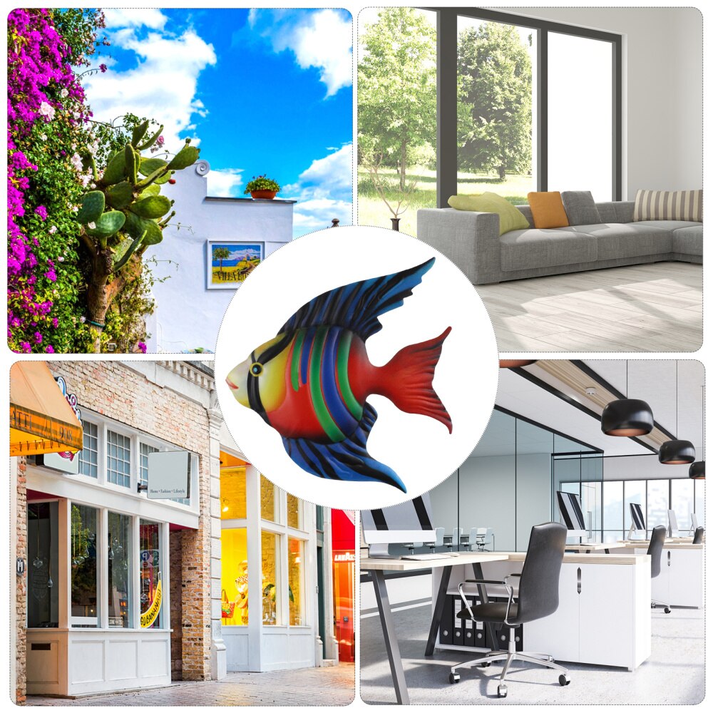 Metal Fish Wall Decor Outdoor Indoor Art Sculpture Hanging Ocean Decoration