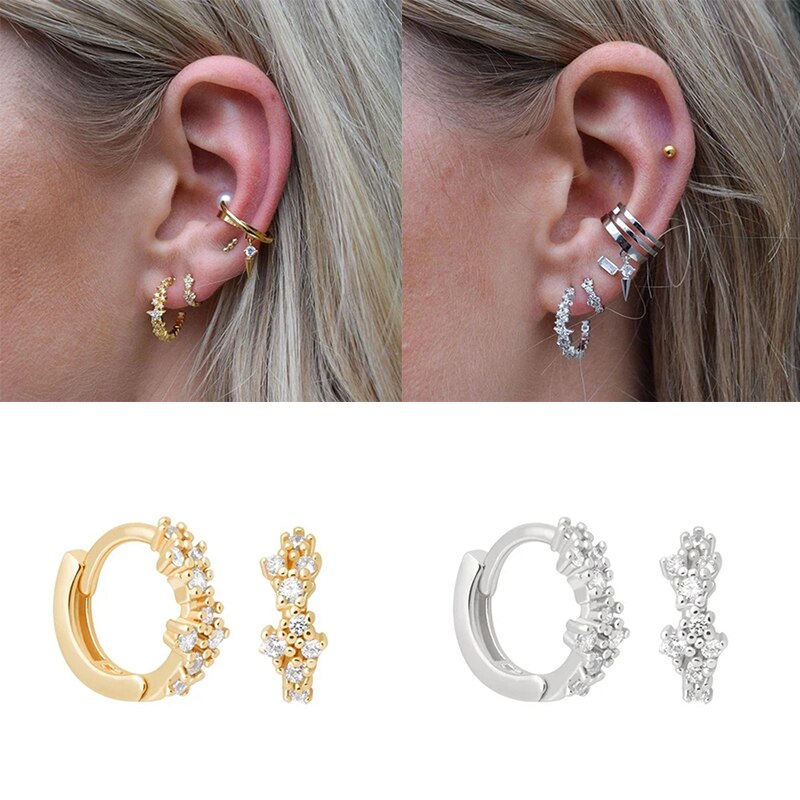 Sólida plata 925 bonitos pendientes de tuerca para mujer, joyería fina para novias, mujer, de bodas y cumpleaños, pendiente de Piercing