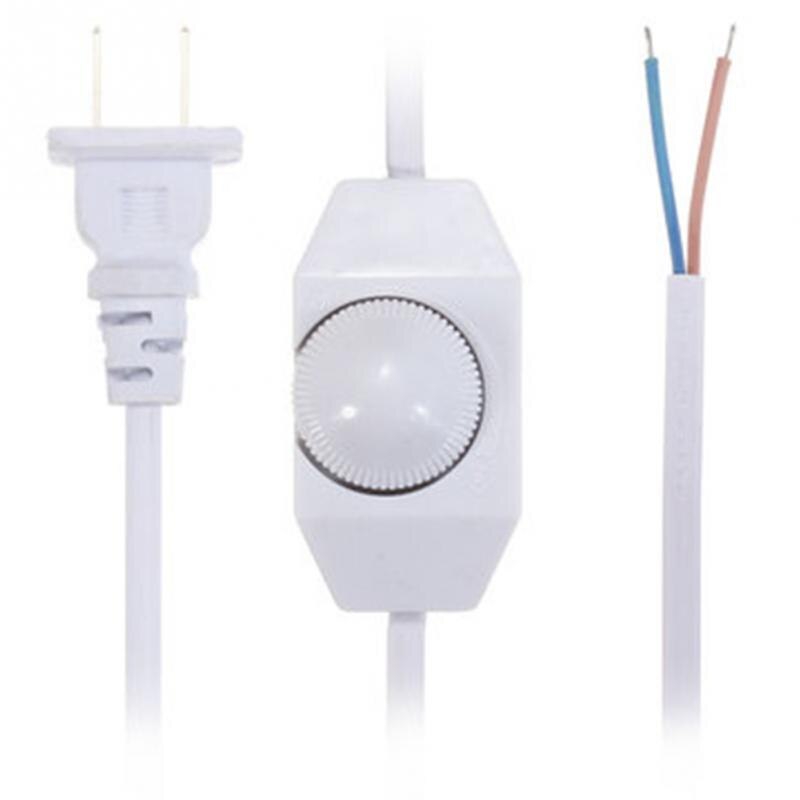 1.8M White Black No Polarity AWG Switch Dimming Cable Light Modulator Lamp Line Dimmer US Plug 110-220V