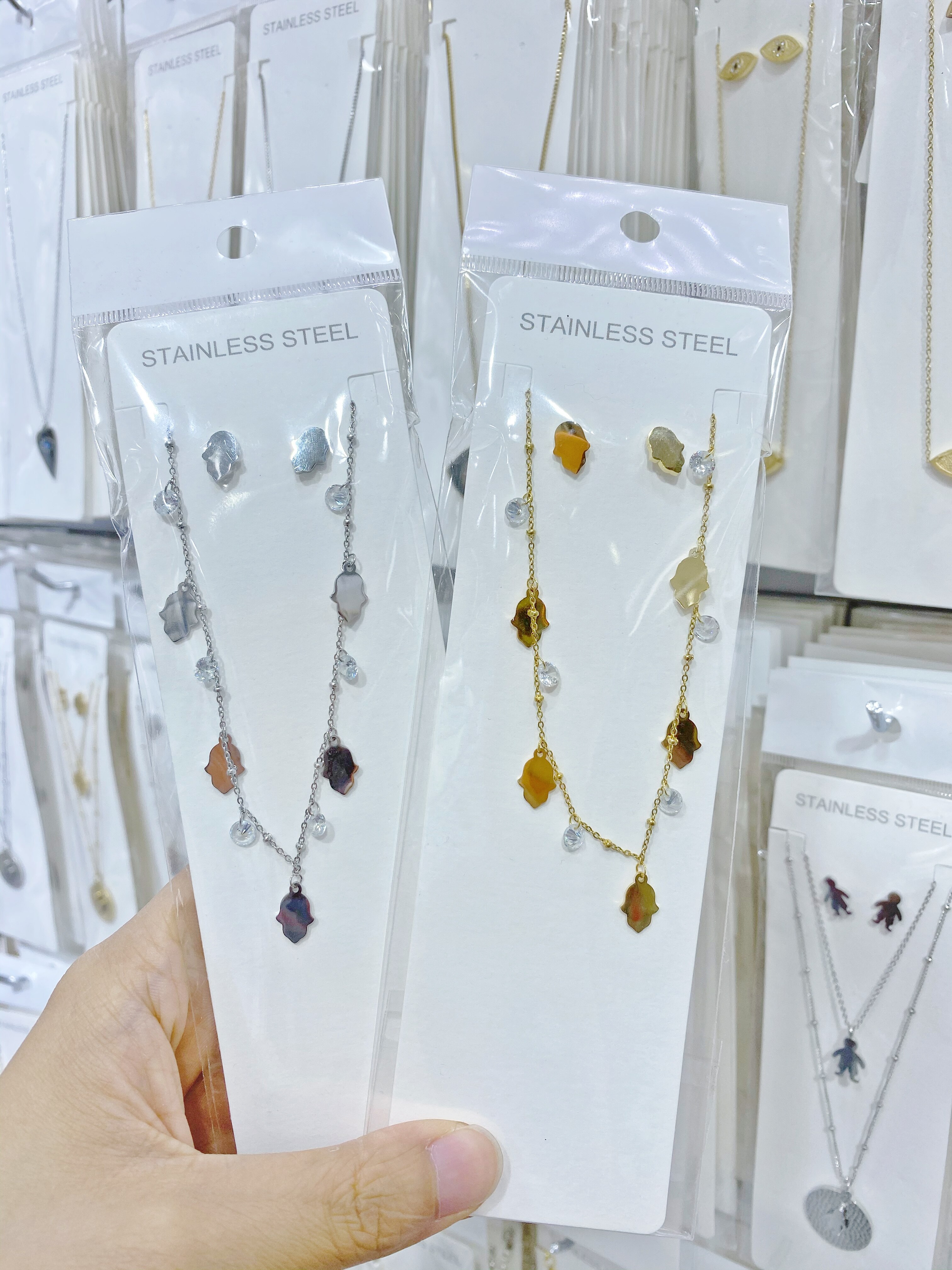 Palm handgebaar hanger ketting choker steek je hand sieraden ronde cirkel ketting verjaardag accessoires