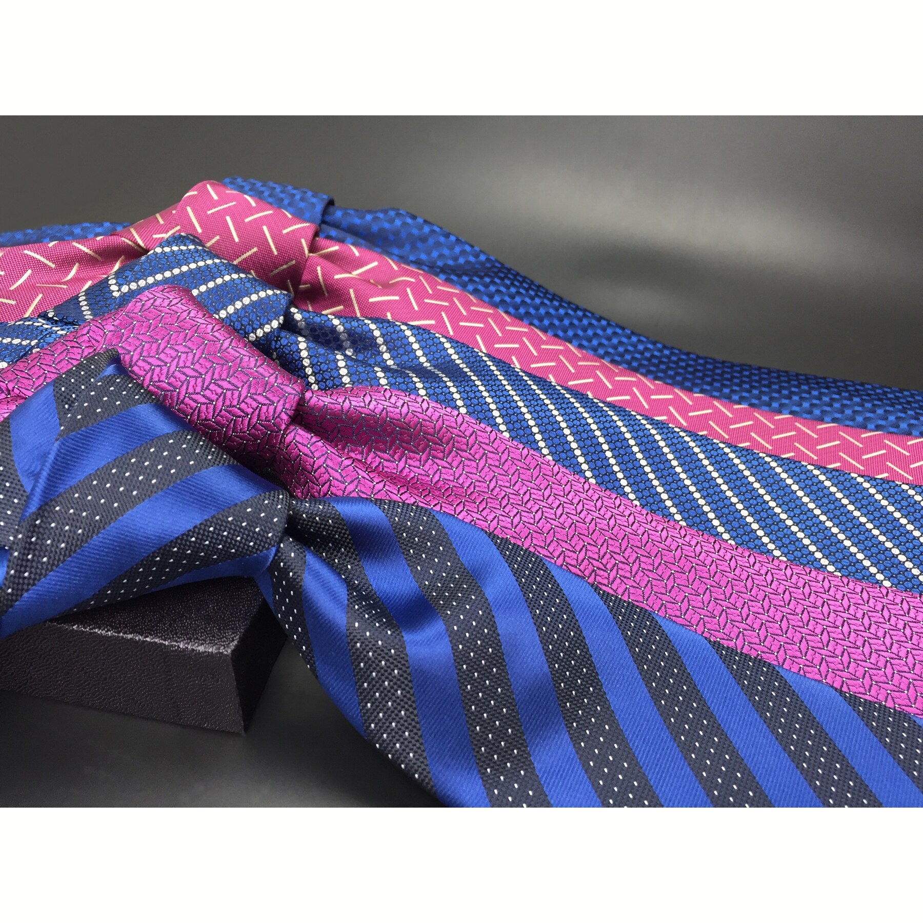 Krawatten Silk Business Krawatten für Herren Extra lange größe 63 "160cm Navy Blauen Streifen Hochzeit