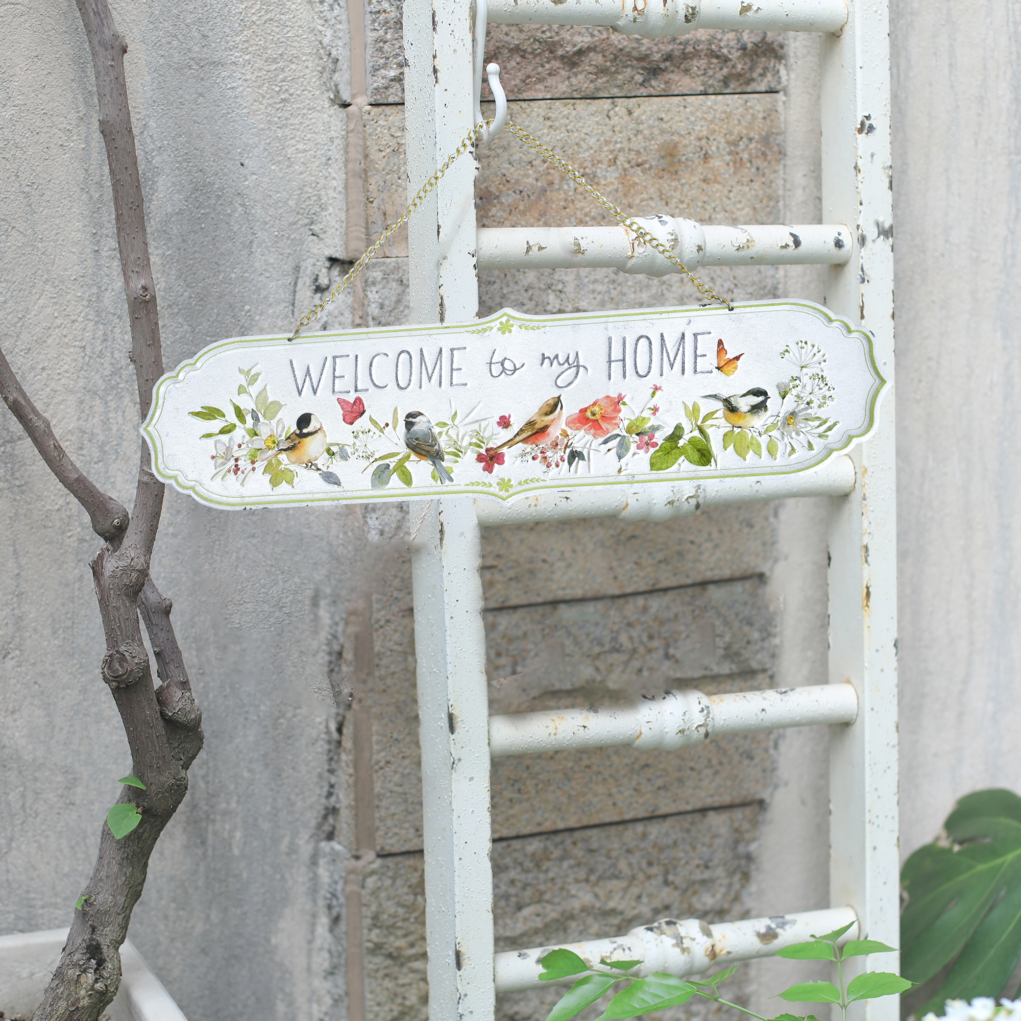 Welkom bij mijn huisbord, metalen welkom bord voor veranda decoratie, voordeur welkom bord voor buiten wieden decoratie Ga: L