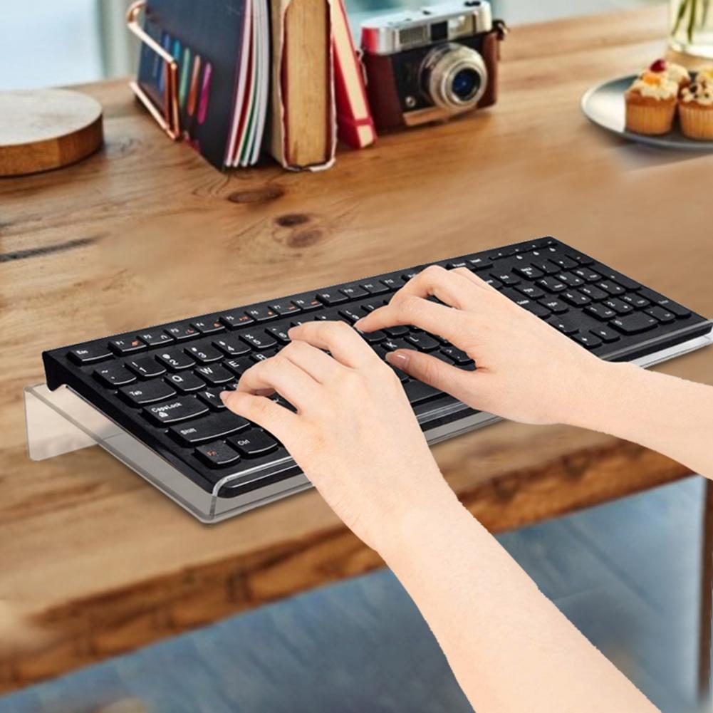Support de clavier d'ordinateur incliné acrylique support de clavier clair pour facile ergonomique dactylographie bureau maison école