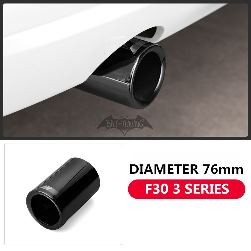 Titaanimusta /// m ulkoasun äänenvaimennin bmw: lle  f30 320i 325i 330i 76mm halkaisijaltaan ruostumattomasta teräksestä valmistetut pakoputken kärjet: 1x f30 putkea