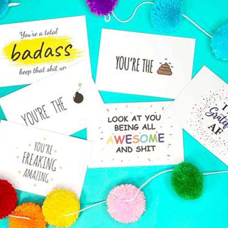 50pcs Thank You Cards You are Freaking Amazing Greeting Card Women Inspirational Notecards Encouragement Cards