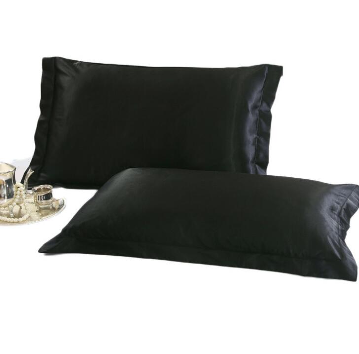 2 stuks 48 x 74cm imitatie zijden satijnen kussensloop kussensloop voor bedsprei comfortabele effen kussenslopen: 15