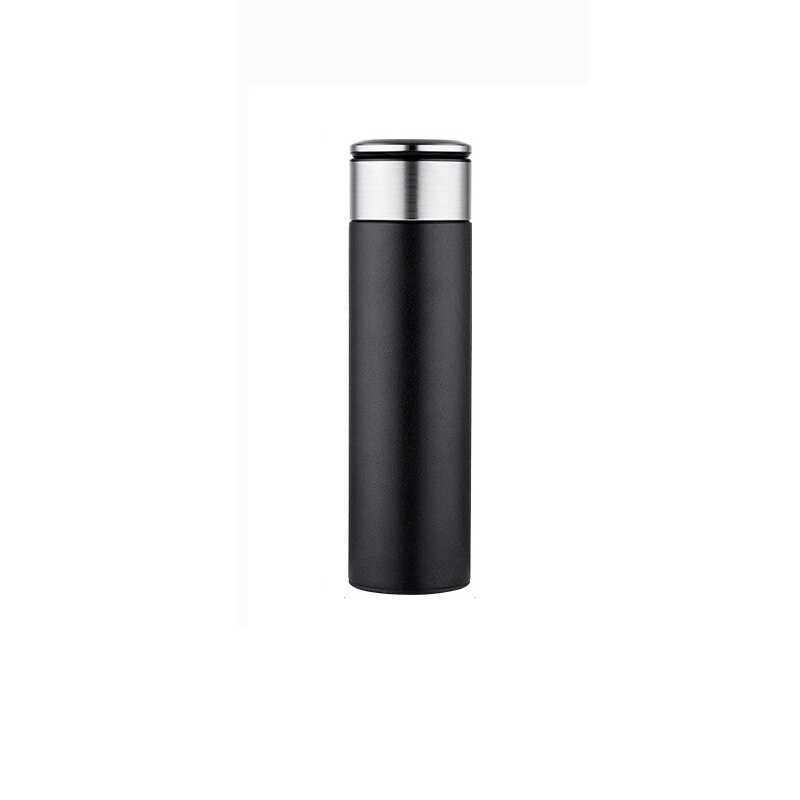 Termoflaske tefilter med te adskillelse filter infusionsvæske termos krus vakuum kolbe flaske forretningsmand 420ml/520ml: 420ml / Sort