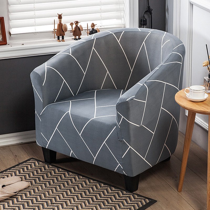 Venytettävä nojatuolin päällinen geometrinen amme kahvi sohvan päällinen klubituoli sohvan slipcover olohuoneen kodin huonekalujen suojaan: D nojatuolin päällinen