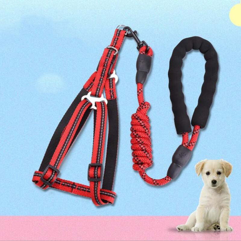 pet supplies traction leash dog chest back leash multicolor braided round rope walk dog leashes