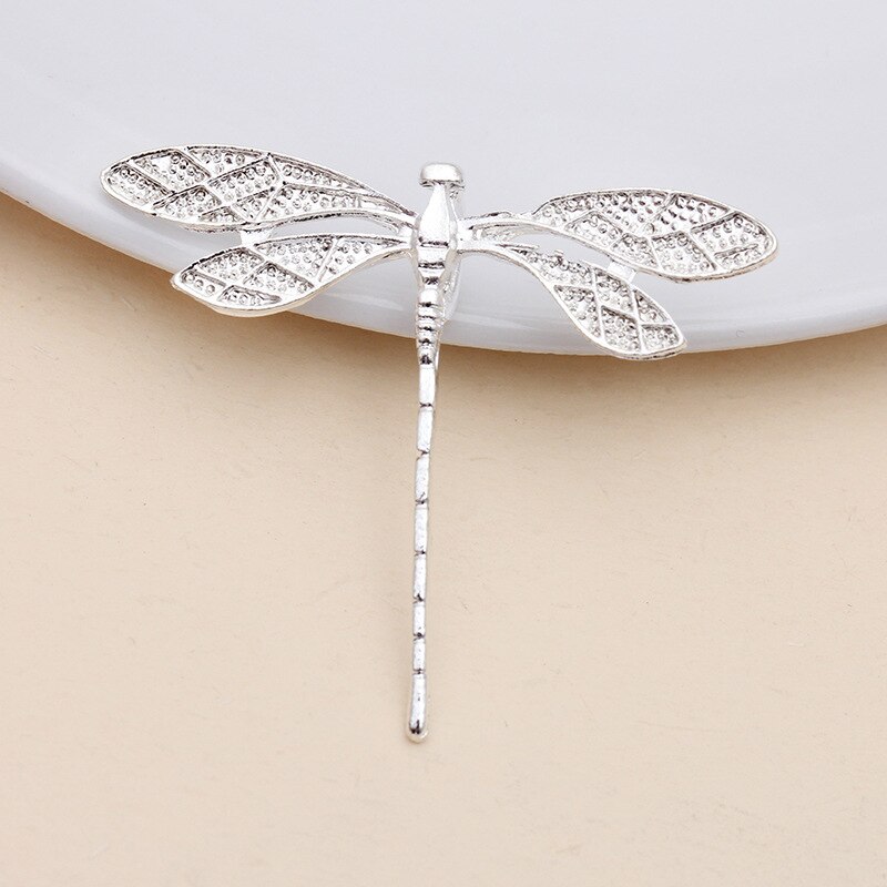 20 PCS 36*43MM Metal Alloy Gold/KC Gold/Silver Color Dragonfly Connectors Charm diy Jewelry Findings: Silver Color