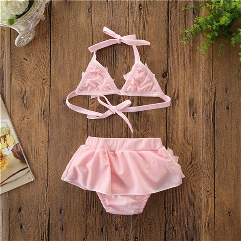 Traje de baño de flores para niñas, conjunto de Bikini a la , ropa de playa,