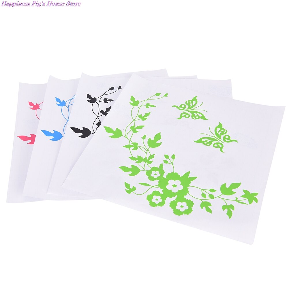 PVC amovible toilette couvercle autocollant papillon et fleur motif toilette siège couverture mur collage affiche autocollant