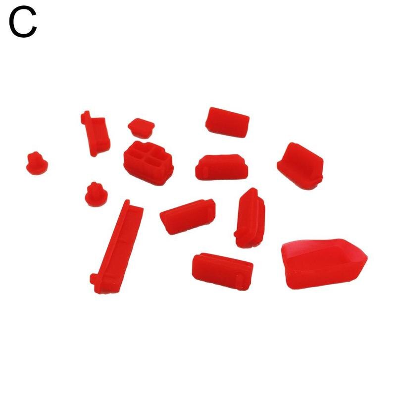 1 Bag Universal Elastic Silicone Anti-dust Laptop Port Protector Dustproof Notebook Computer Port Plug Anti-dust Stopper Cover: Red