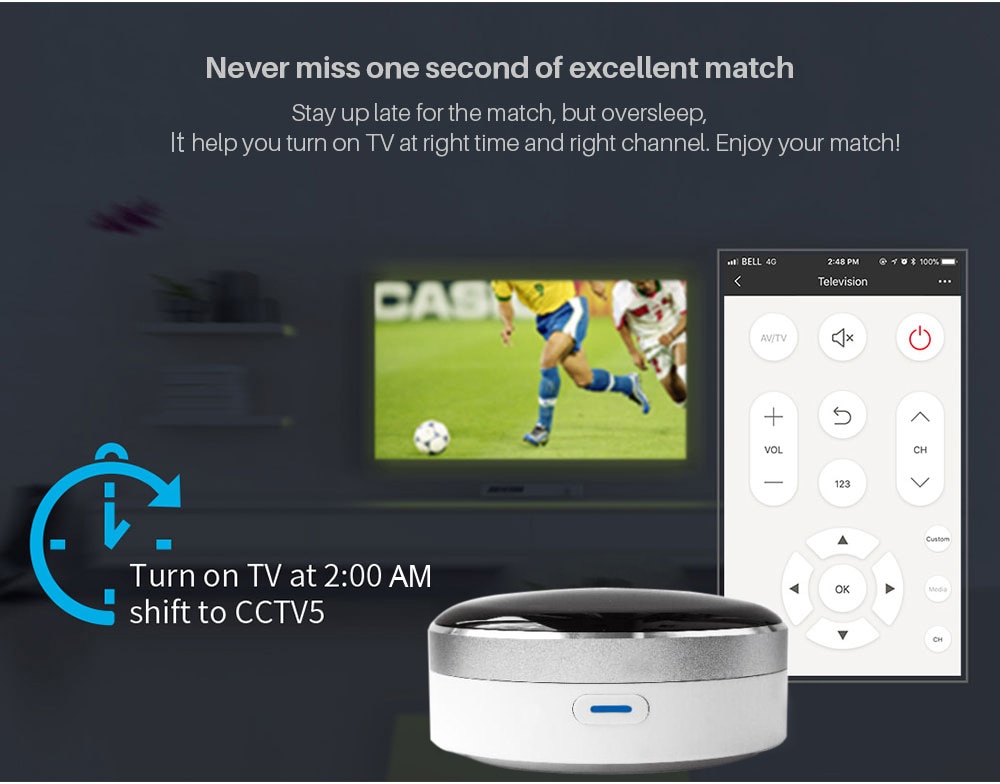 CUSAM IR Smart Universal Remote Control WiFi + Infrared Control Hub Tuya App Works with Alexa Google Home Siri