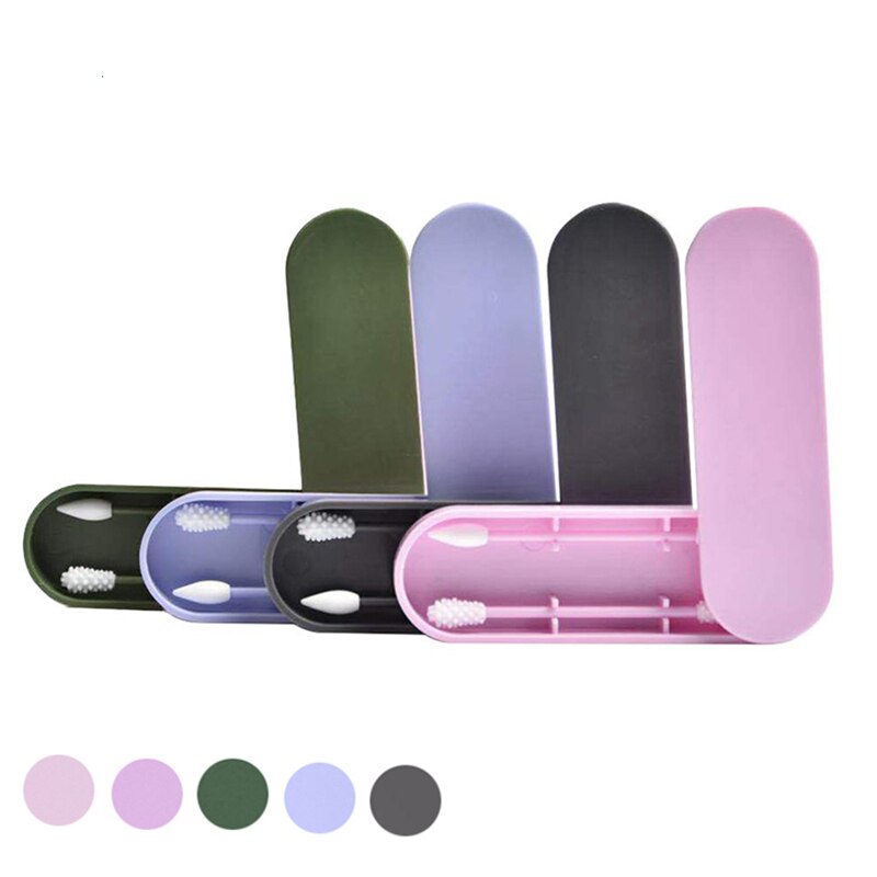 2Pcs Reusable Cotton Swab Ear Cleaning Cosmetic Silicone Buds Swabs Sticks For Cleaning Makeup And Touch-Ups