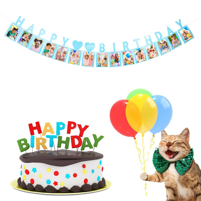 Cartel con marco de fotos de meses, decoración de feliz cumpleaños, Clip de foto para la edad del bebé, suministros para de primer año