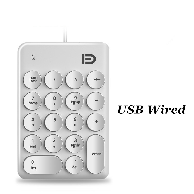 Wireless Number Keypad Accounting Keyboard ireless Digital Keyboard USB Number Pad 18 Keys Mini Numeric Keypad For Laptop PC: USB Wired White