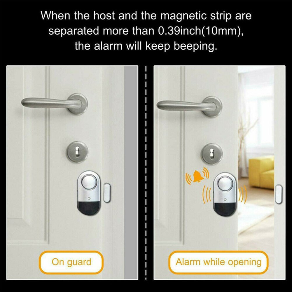 Detector Home Door Window Stick On Burglar Alarm Security Magnetic Sensor Warning Antitheft Battery Powered System Wireless