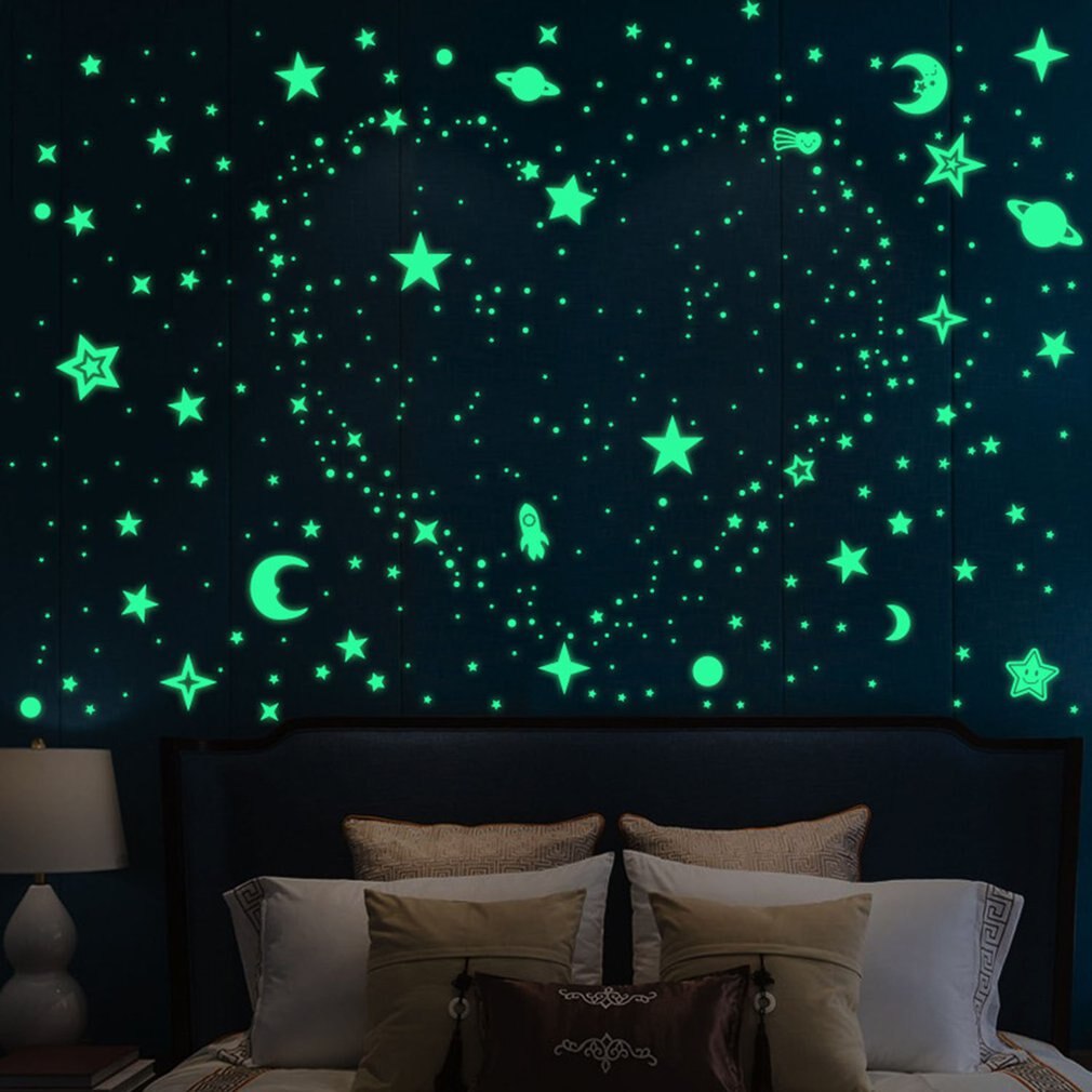 Świecące naklejki kreatywne DIY naklejki fluorescencyjne dekoracja pokoju środowiskowe naklejki ścienne dla dzieci