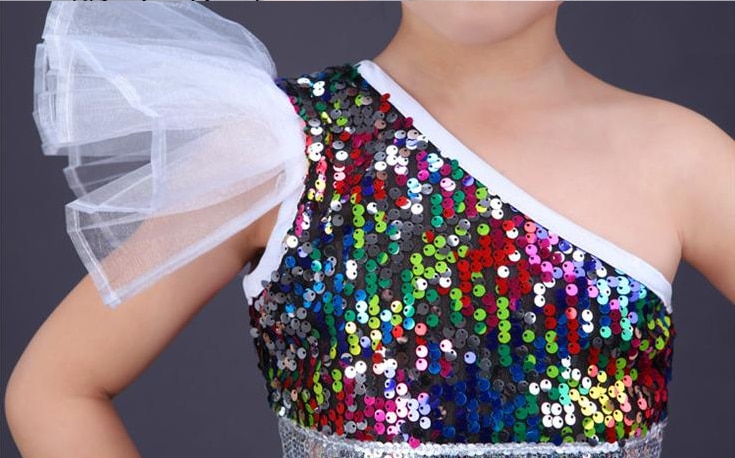 Dance wear girls jazz dance street dance performance costumes children's modern dance model catwalk sequin costumes