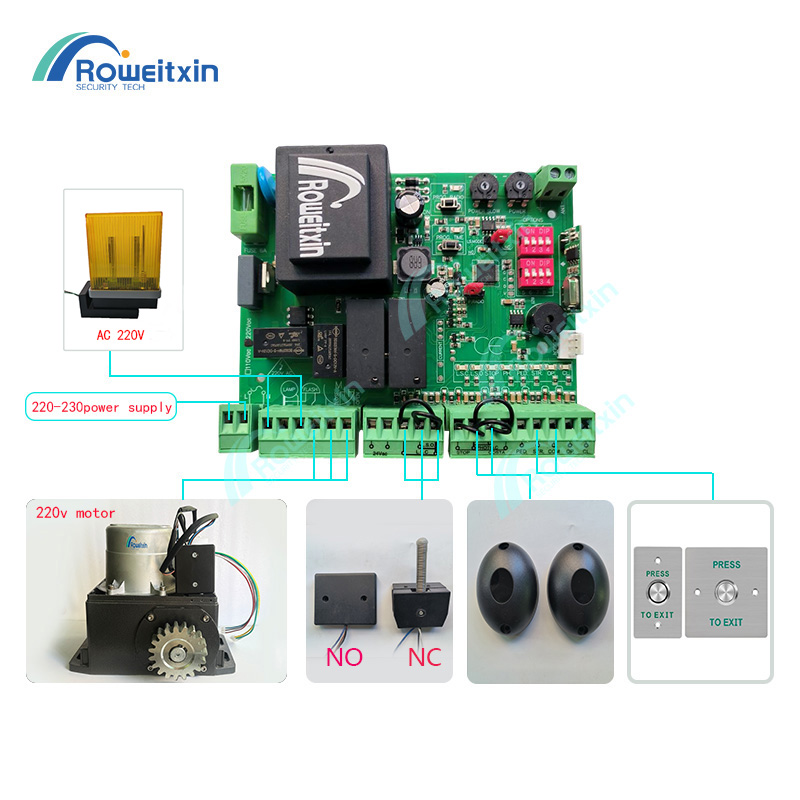 Gate motor controller circuit board universal electronic card for sliding gate opener 220v AC model 433.92Mhz