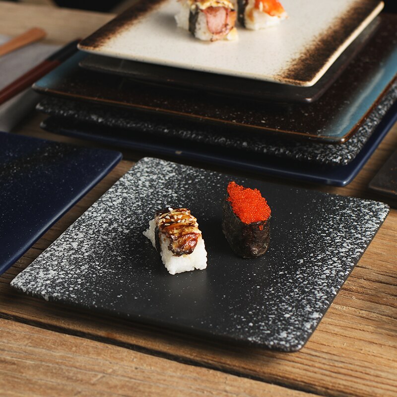 Fancity Japanse Creatieve Keramische Plaat Vierkante Plaat Sushi Plaat Bol Platte Plaat Restaurant Vierkante Plaat Schotel Plaat