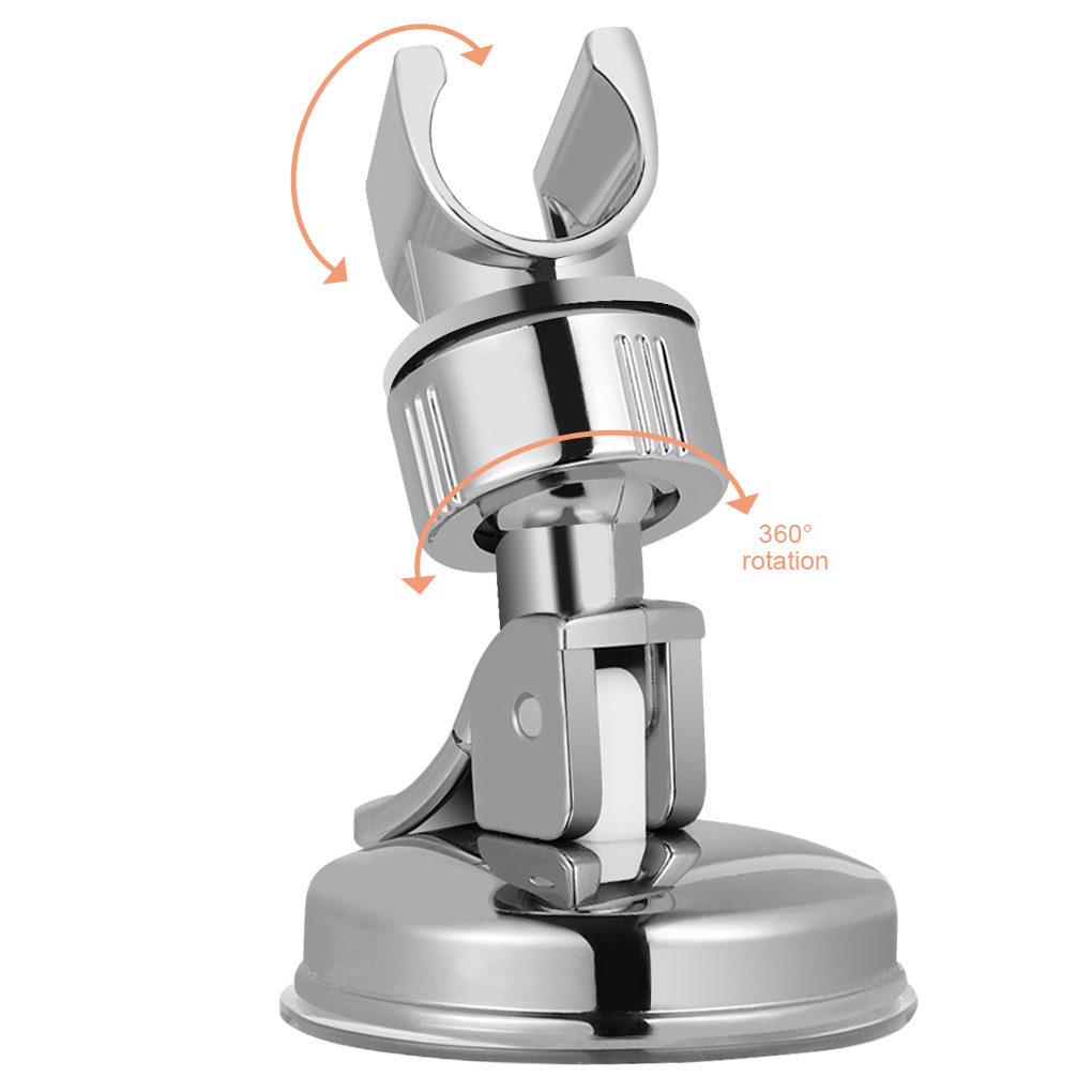 Shower Holder Adjustable 360° Suction Cup Shower Head Holder Wall Mounted Self-Adhesive Spray Bracket Bathroom Accessories Base