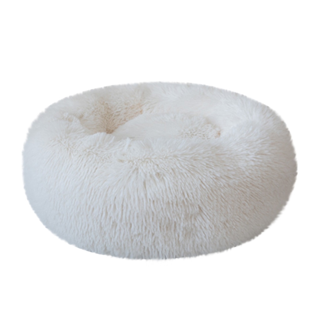 Lit rond en peluche pour animaux domestiques, tapis d'hiver pour dormir, nid doux et Long, panier pour chien, coussin Portable, fournitures pour animaux de compagnie # T2G