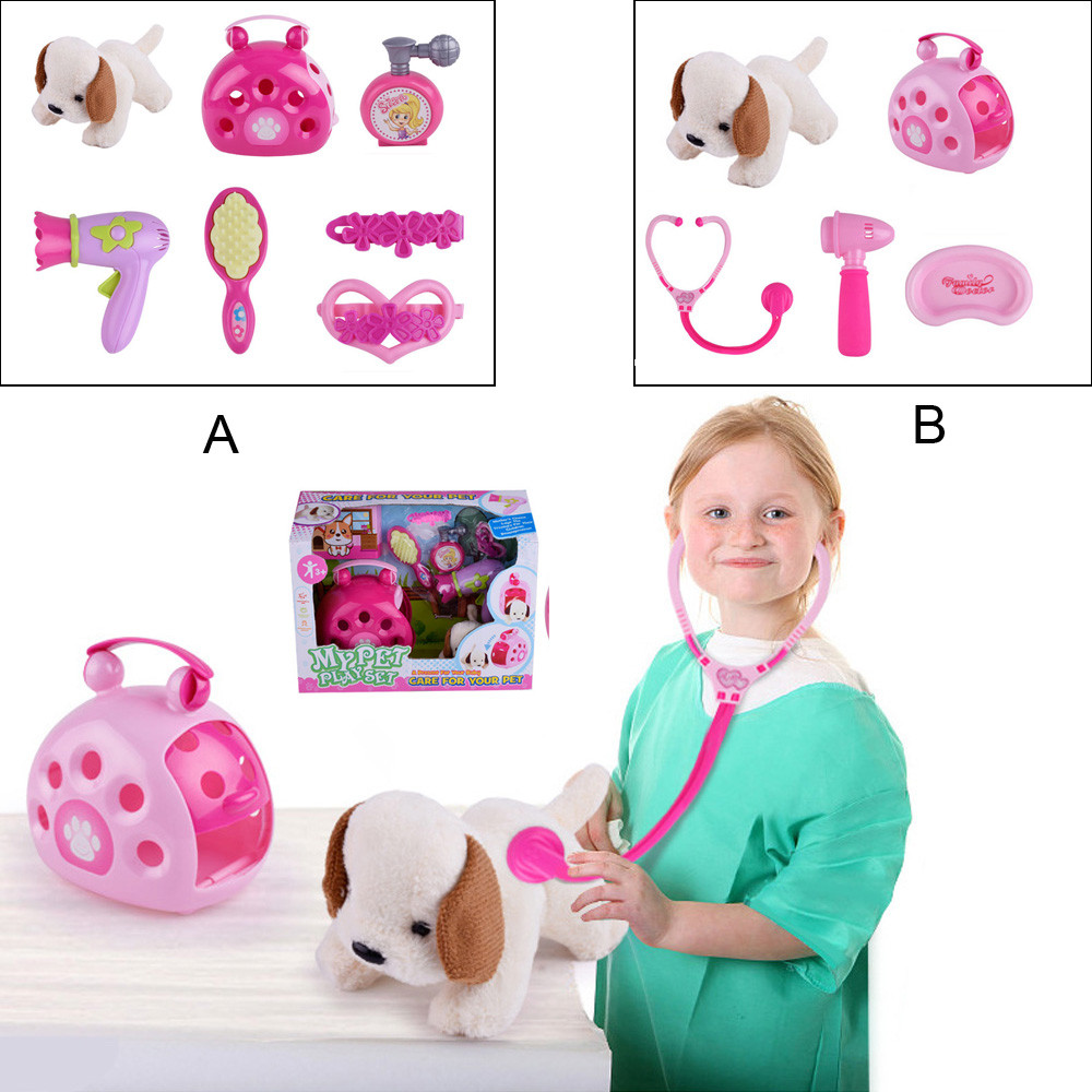 Kinderen Vroege Onderwijs Plezier Leren Speelgoed Voor Kinderen Leren Voeden Huisdier Carrier Rollenspel Puppy Fun Speelgoed Kind Peuter W921