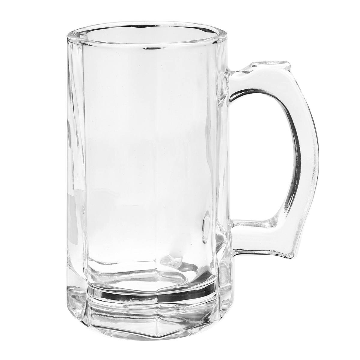 2pcs Household Glass Beer Mug With Handle Thickened Transparent Crystal Tea Cup Drink Cup Bar Party Supplies Cocktail Glass Mug: 2PCS C3