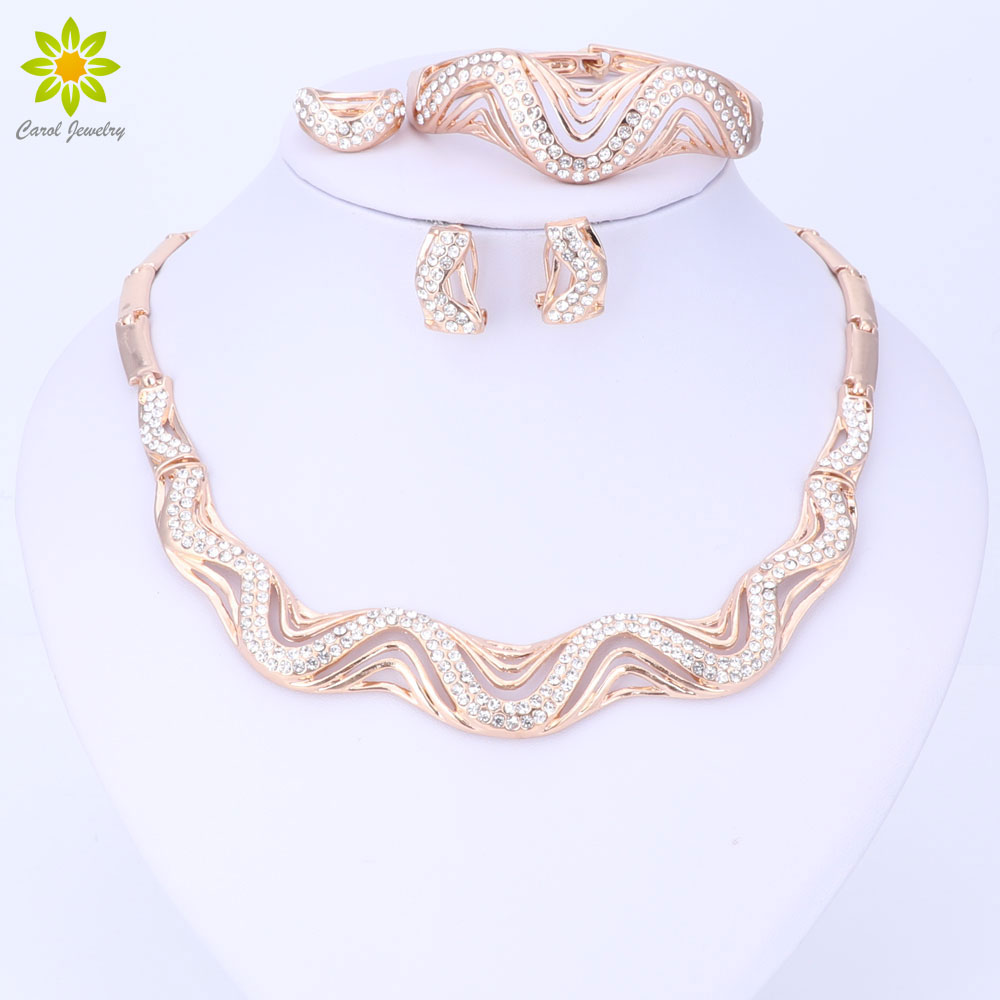 Neue Vintage Halskette Farbe Gold Schmuck-Set Afrikanische Kostüm Schmuck Hochzeit Brautschmuck Sets Für Frauen Partei