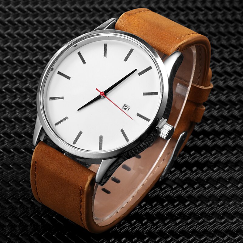 Herreure mænd sport sorte ure læderbånd auto dato kvarts armbåndsure pris reloj hombre