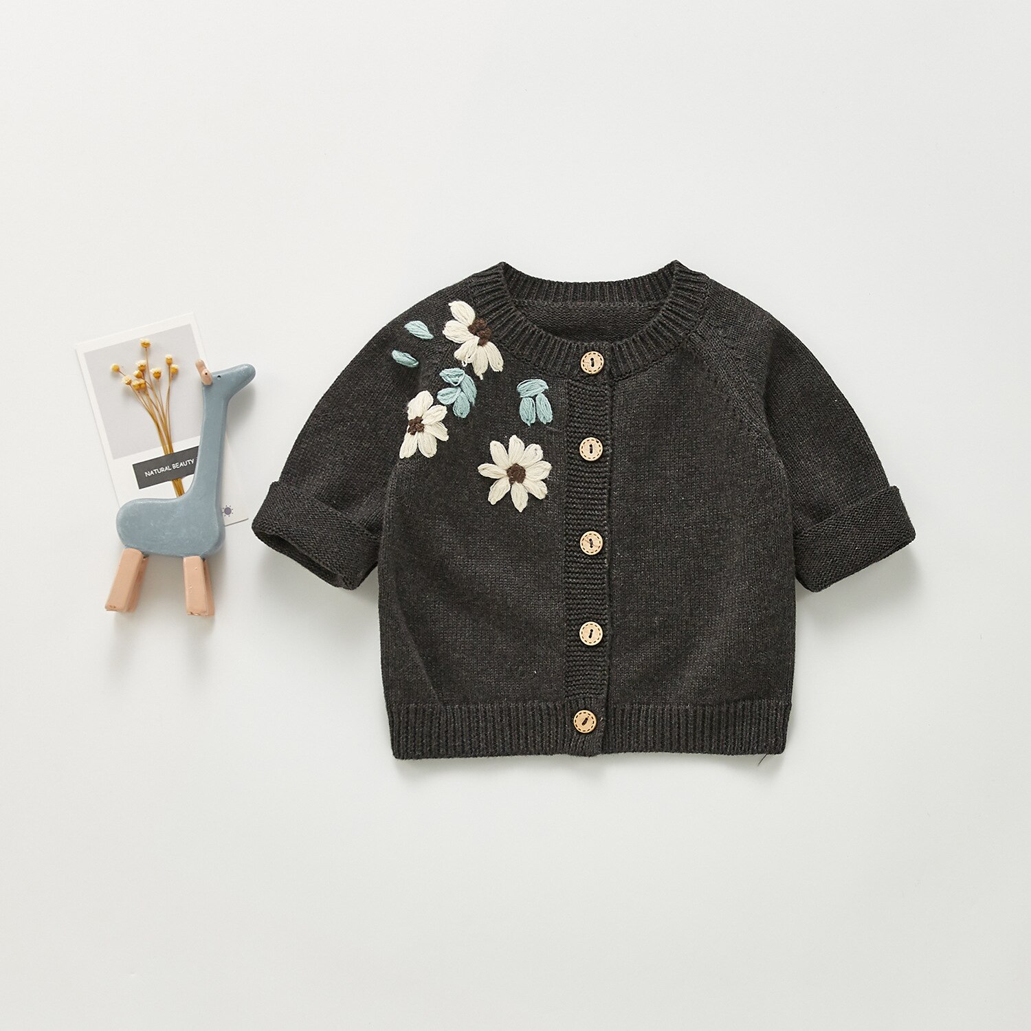 Baby Meisje Daisy Trui Tops Herfst Baby Hand-Geborduurde Gebreide Jas Katoen Lange Mouwen Vest Jasje Peuter Meisje trui