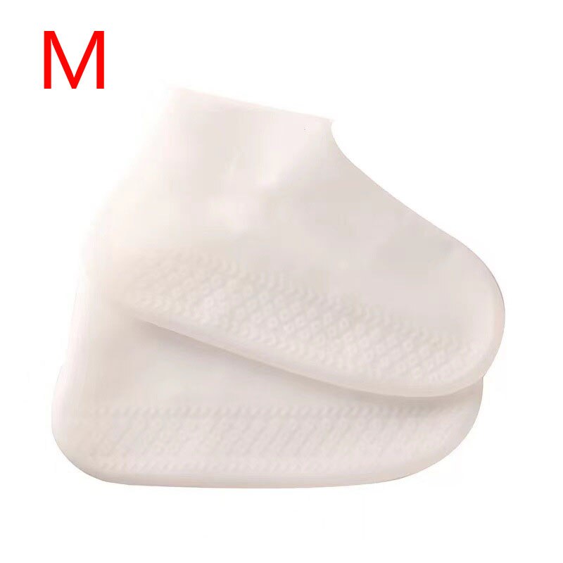 Silikon Material unisex Schuhe Beschützer wasserdicht Schuh Startseite Regen Schuh Abdeckungen Regen Stiefel draussen regnerisch Tag Fuß Startseite: Weiß