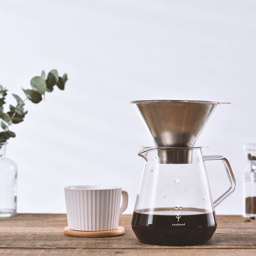 SOULHAND Glass Coffee Pot Dripper Moka Tea Maker Percolator Barista Tools Espresso Manual Kettle Teapot Pour Over Coffee Dripper