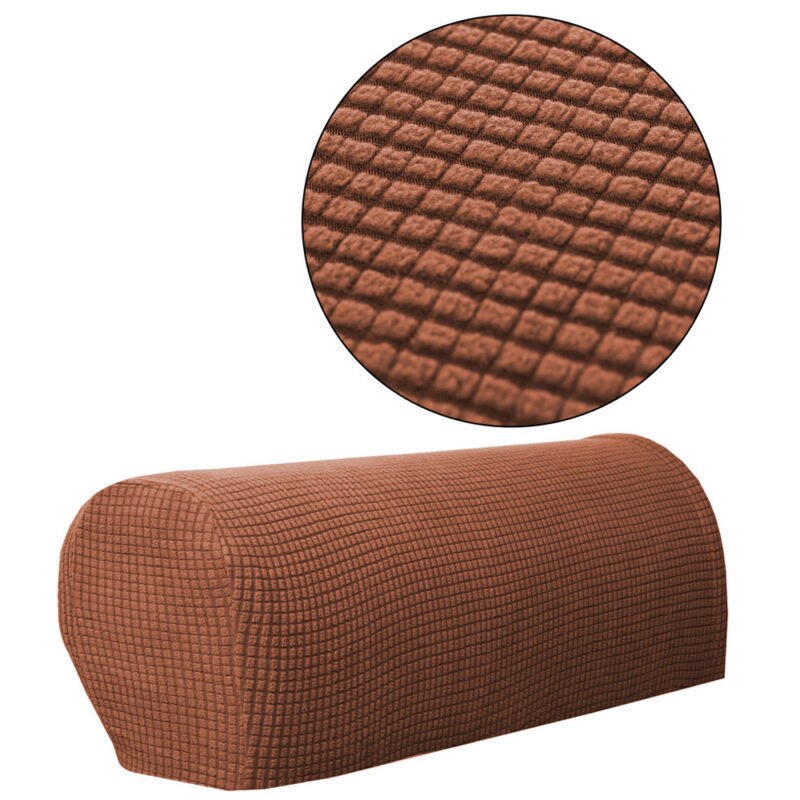 1 Pair Sofa Covers for Living Room Removable Arm Stretch Couch Chair Protector Armchair Covers Armrest Solid Couch Cover: Coffee