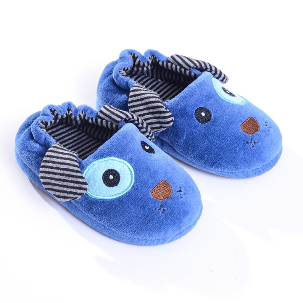 JAYCOSIN-pantoufles d'hiver pour enfants, mignonnes, chaussures de dessin animé, chaudes et plates, antidérapantes pour enfants et filles, semelles souples: BU / 15