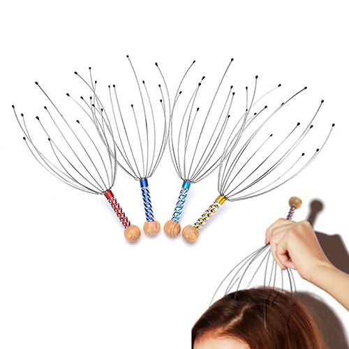 1 stk anti-stress tiere smertelindring blæksprutte hoved hovedbund nakke stress release relax massage klo massager krops massager