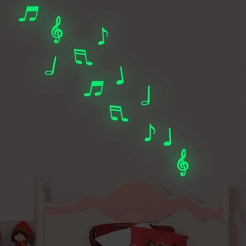Musiknote form roman til børn lys stjerner fluorescerende fest glød legetøj glød i mørket stjerner lysende klistermærker glødende legetøj