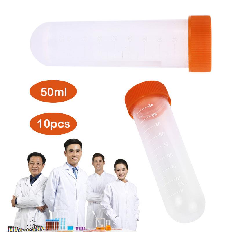 10pcs/Lot Disposable Plastic Test Tubes Centrifuge Tubes Transparent Centrifuge Tube Plasticware Container