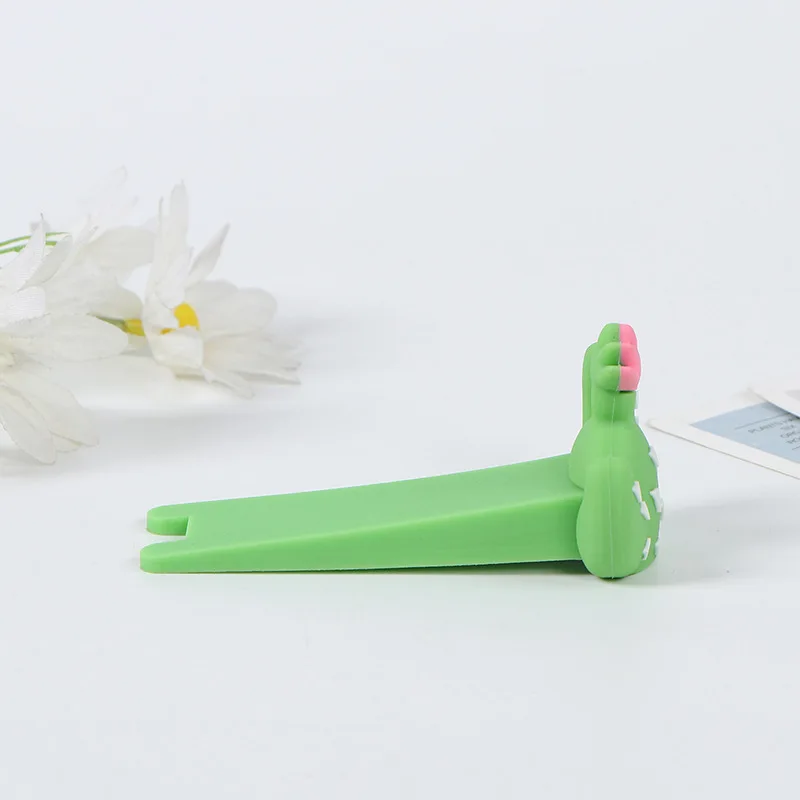 Siliconen herbruikbare cartoon steek deurstopper cartoon schattige deurstopper anti-knijp zachte rubberen deurbarrière feestcadeau: Goud