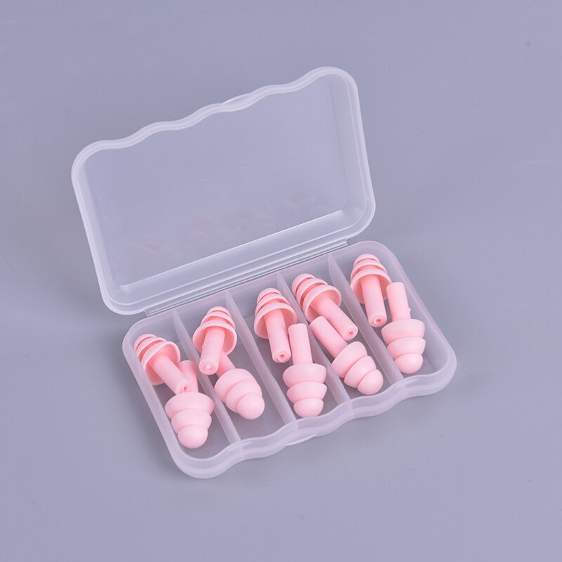 Tapones para los oídos de silicona para dormir, tapones para los oídos con reducción de ruido, protectores industriales, 5 pares: PK