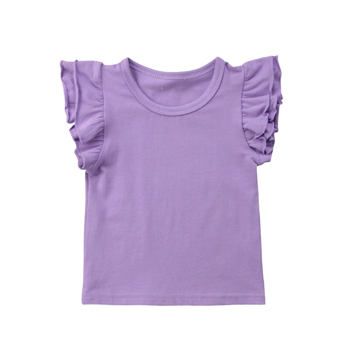 Zomer Kinderen T-shirt Casual Eenvoudige Baby Meisjes Zachte Katoenen Tops Kid Peuter Korte Mouwen T-shirts Kids Kleding 0 -4 T: Paars / 12m