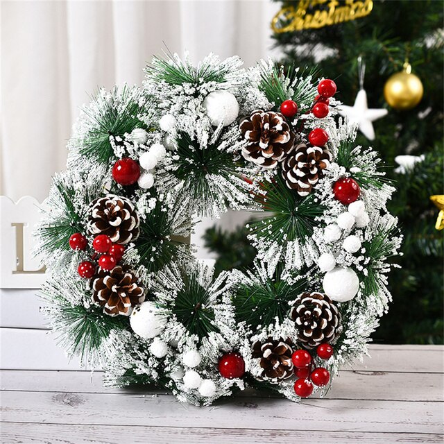 Guirlande de noël pour porte d'entrée, décorations murales suspendues, bricolage, ornement de guirlande pour arbre, maison, PVC, ,: Three ginkgo