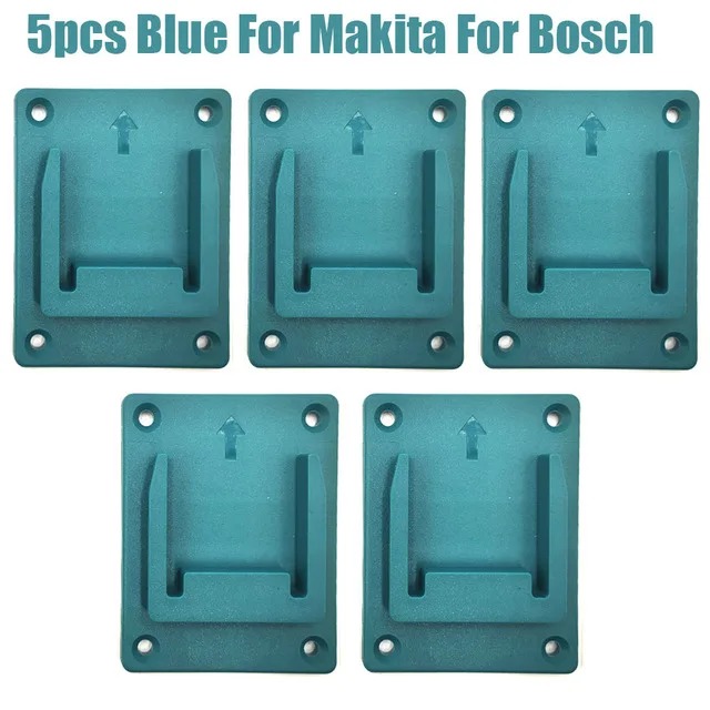 5 Packs Tool Mount Storage Bracket Wall Mount Machine Electric Tool Holder for Dewalt/Milwaukee Tool Machine Drill Holder Slots: light green