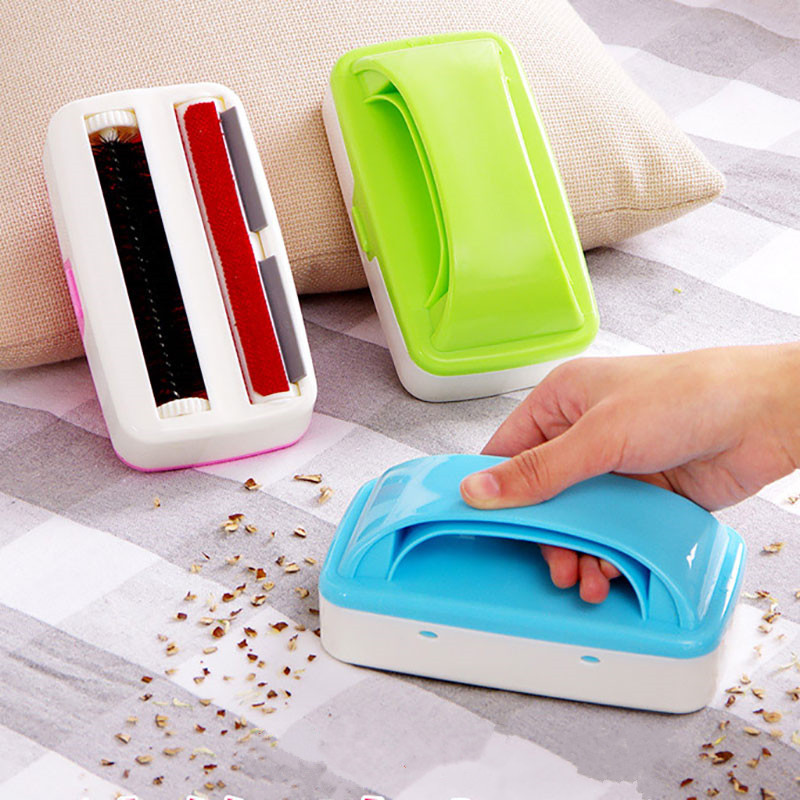 Upgrade Doppel Roller Abstauben Reinigung Pinsel Teppich Tisch Sofa Pinsel Reiniger Kunststoff Handheld Crumb Kehrmaschine Schmutz Reinigung Werkzeug: Blau